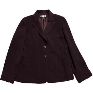 VTG Tahari Arthur S Levine Blazer Jacket Lined 2 Button Womens 8 Burgundy Office